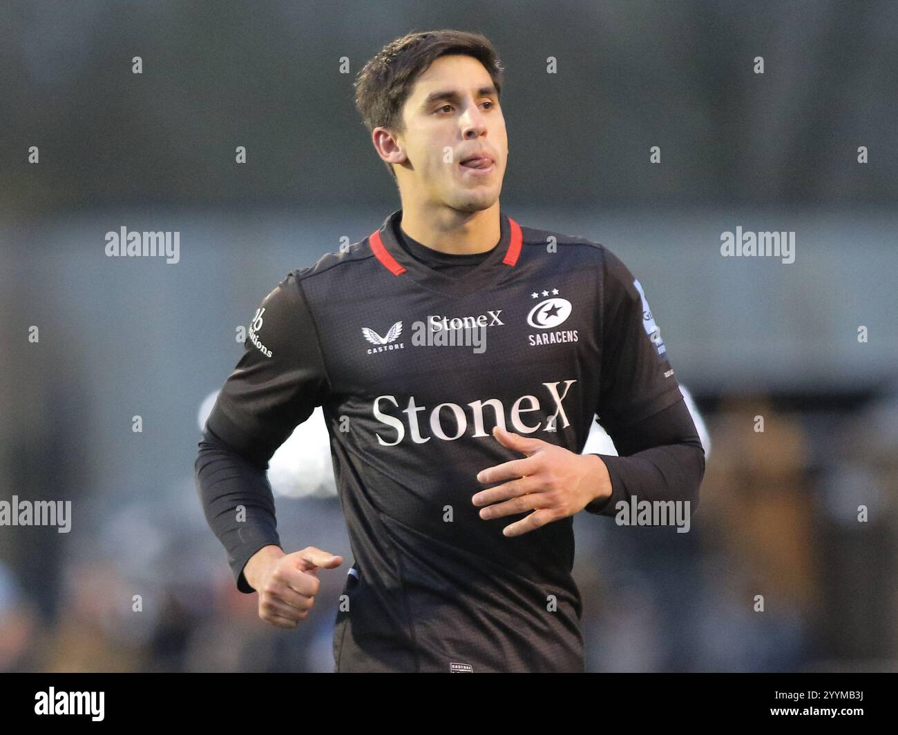 Hendon, London, UK. 22nd Dec, 2024. Hendon, London, England, December 22 2024: Lucio Cinti (13 Saracens) during the Gallagher Premiership Rugby game between Saracens and Northampton Saints at StoneX Stadium in Hendon, London, England. (Jay Patel/SPP) Credit: SPP Sport Press Photo. /Alamy Live News Stock Photo