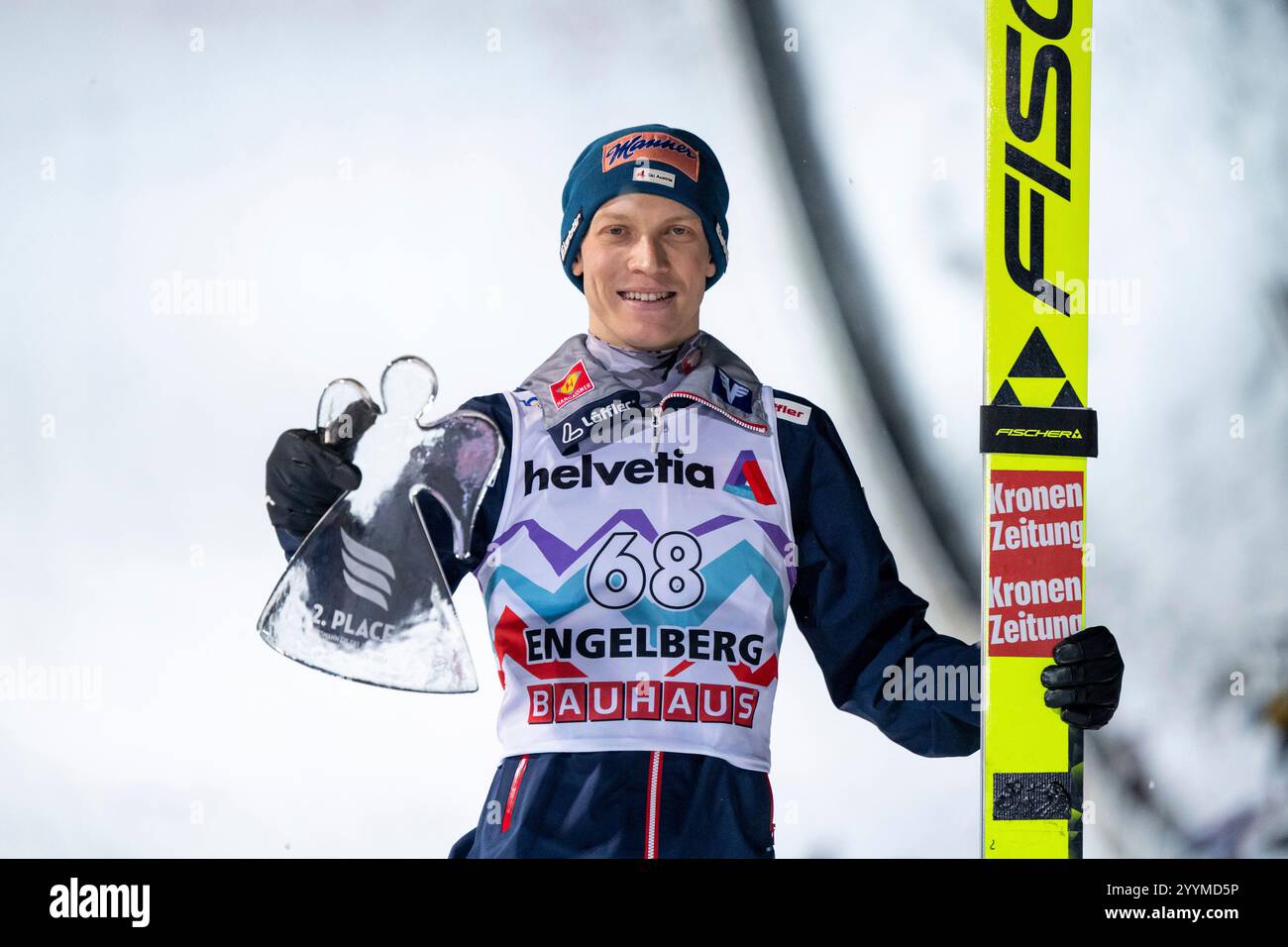 HOERL Jan (Oesterreich) jubelt bei der Siegerehrung auf dem Podium