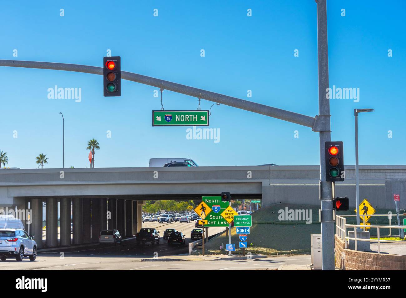 Lake Forest, CA, USA - December 18, 2024: View of freeway entrance to ...