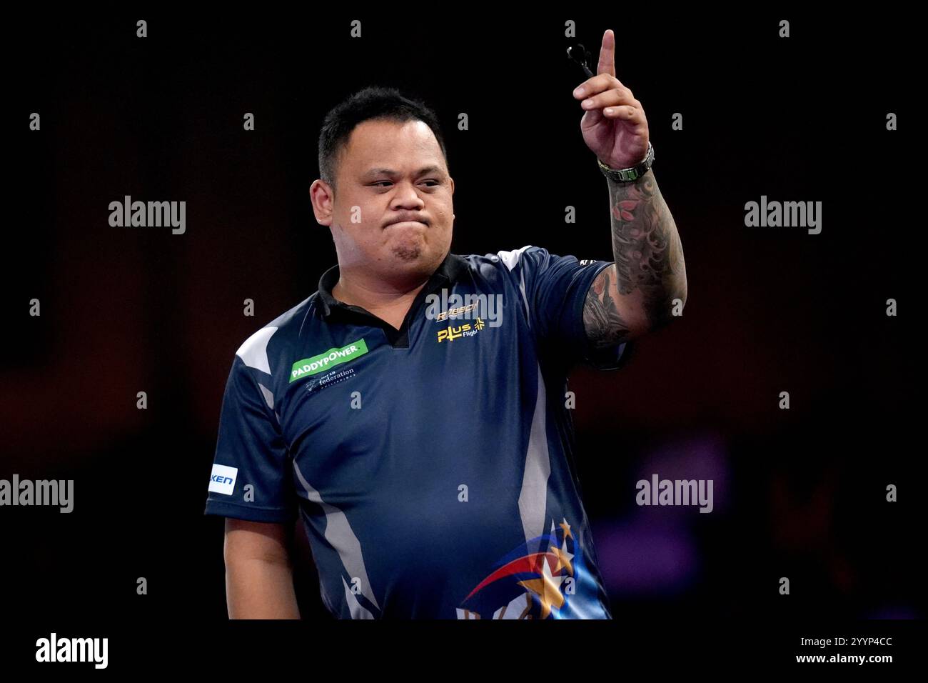 Nebrida Paolo Nebrida reacts during his match against Ross Smith on day eight ...