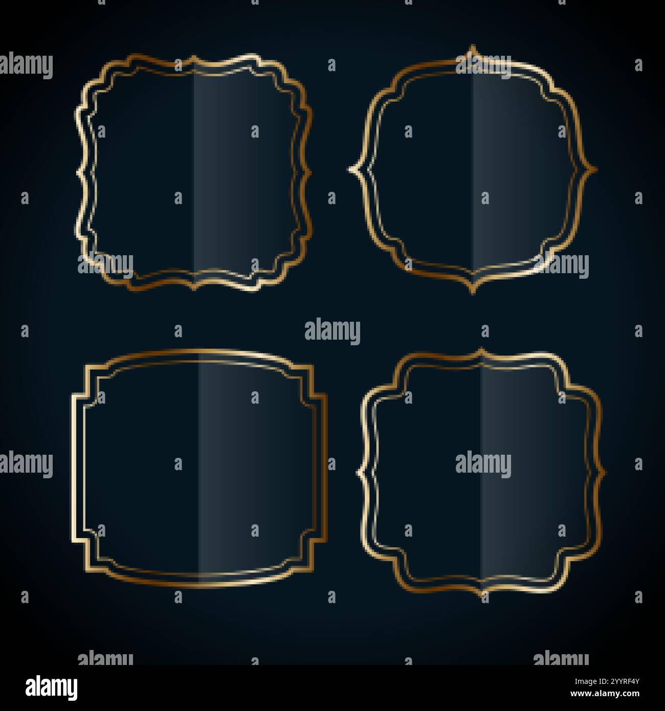 shiny vintage golden frame labels set Stock Vector Image & Art - Alamy