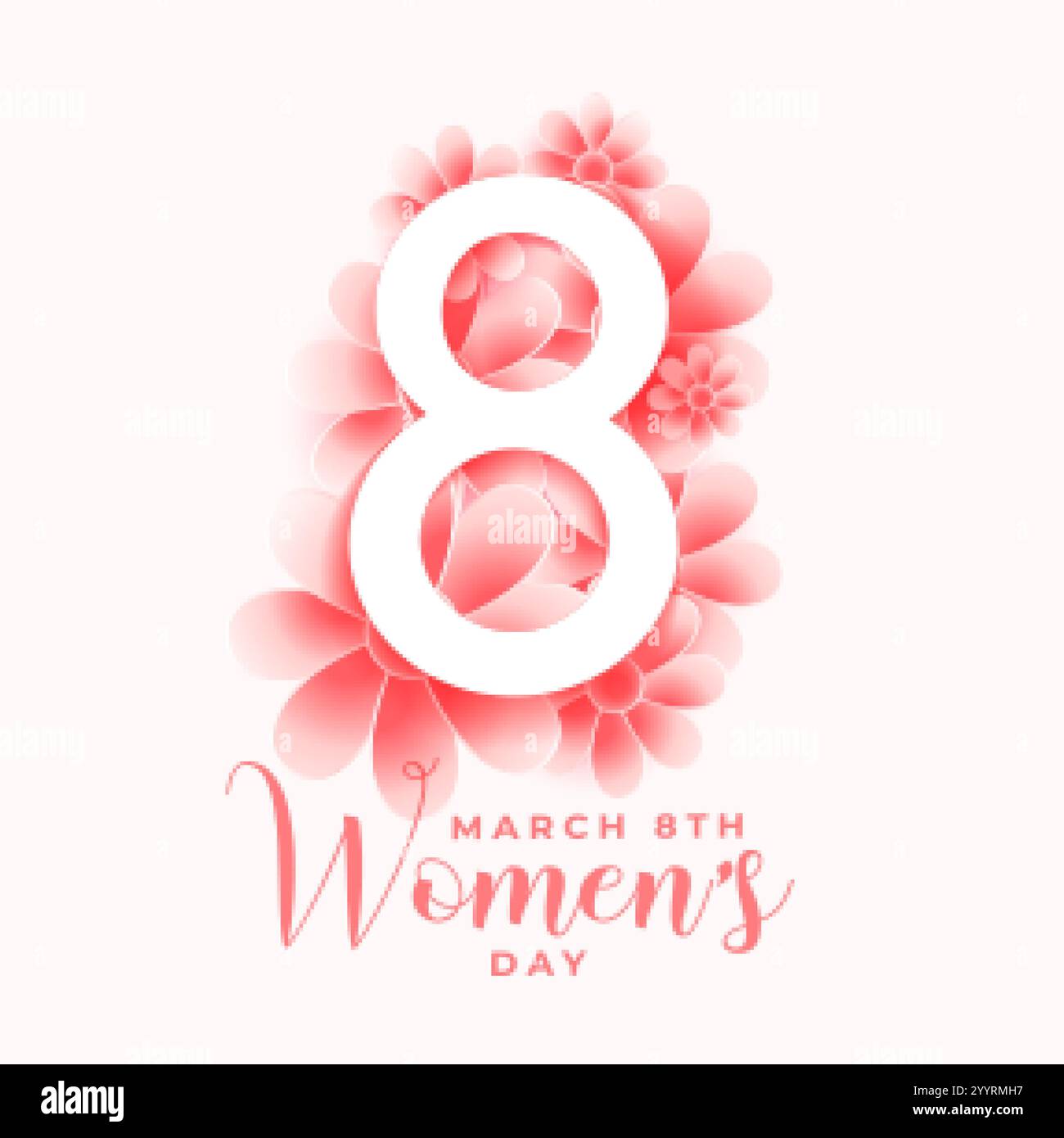 happy women's day flower greeting design Stock Vector Image & Art - Alamy