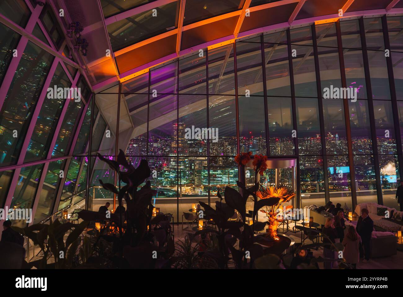 Nighttime Cityscape View From Sky Garden In London With The Shard Stock Nighttime Cityscape View From Sky Garden In London With The Shard Stock