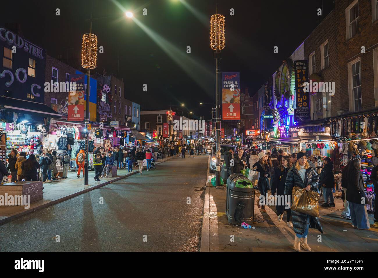 Lively Camden Market Street Scene in London During Christmas Stock ...