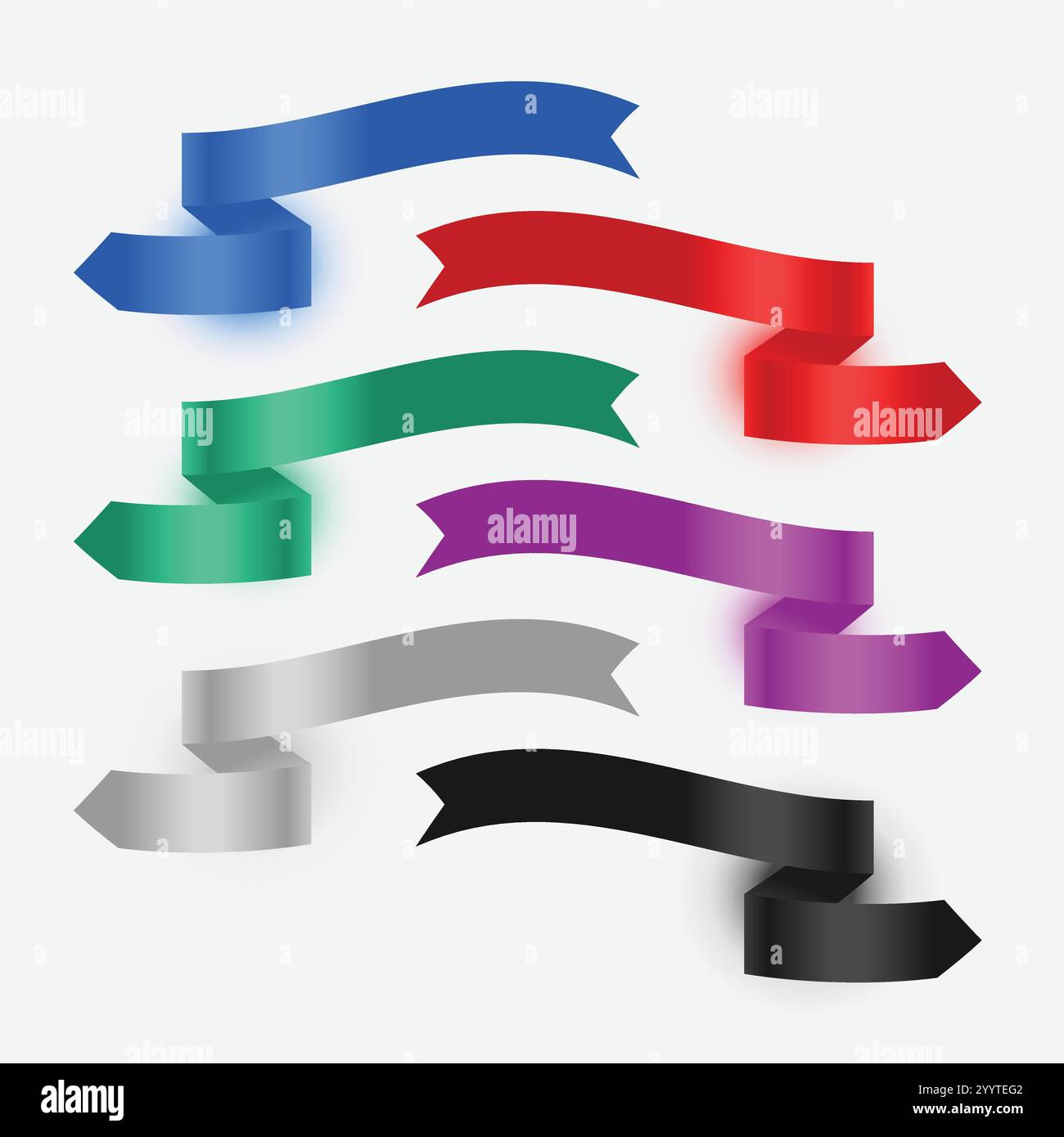 Different Flags Ribbon ribbons banner flags set of six Stock Vector Image & Art - Alamy
