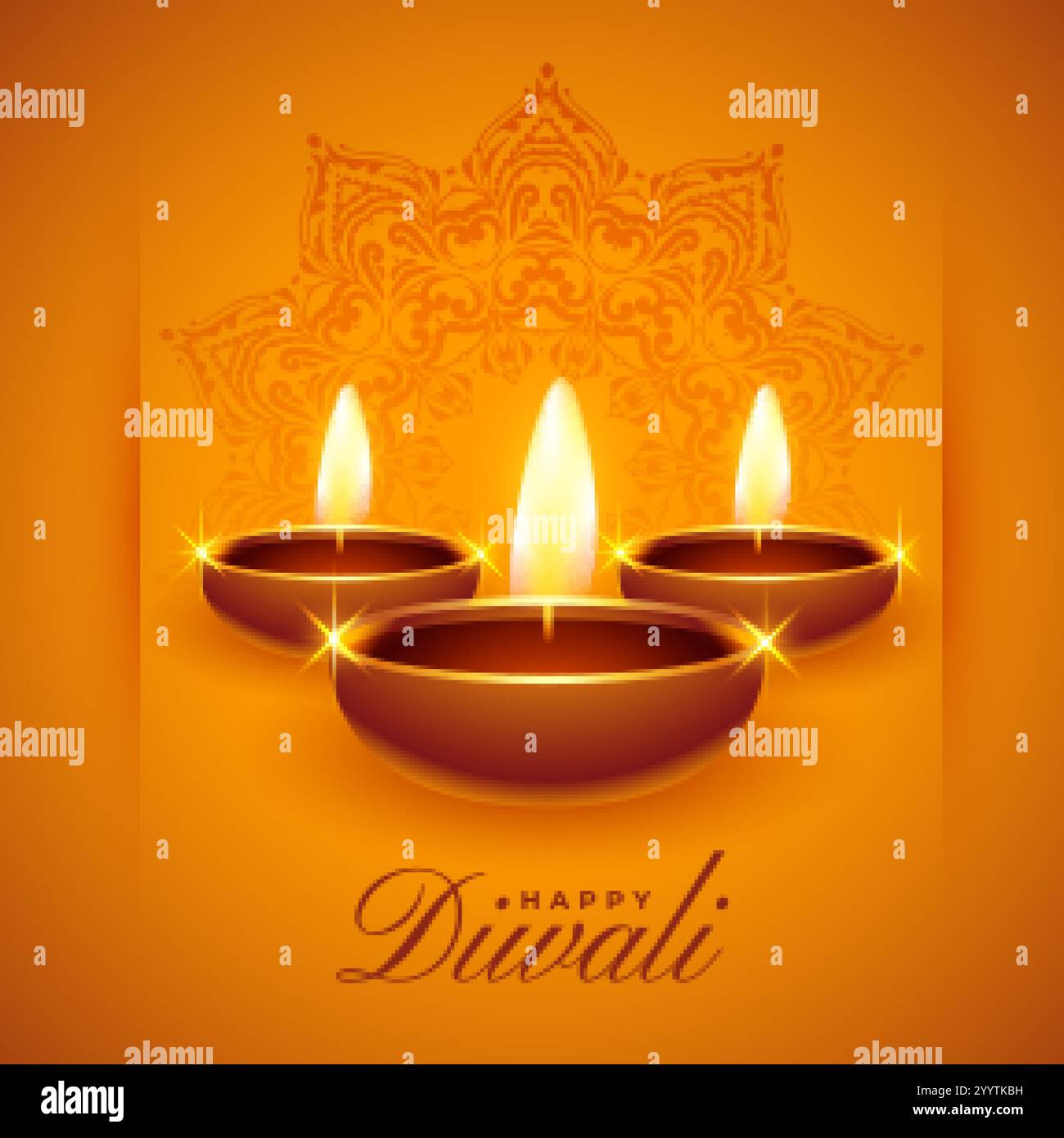 Diwali background oil lamps Stock Vector Images Alamy