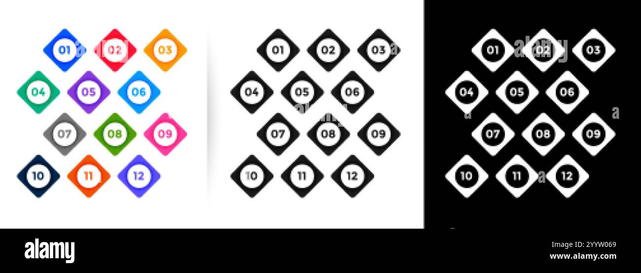 bullet points numbers in button style Stock Vector Image & Art - Alamy