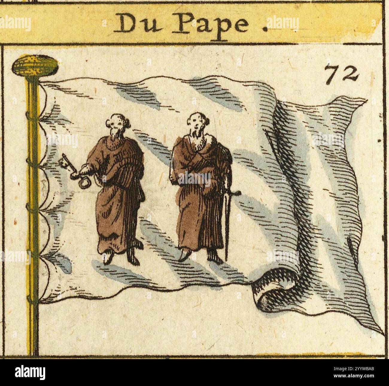 Du Pape - Ca. 1720 map with 88 marine flags - Carte des Pavillons ...