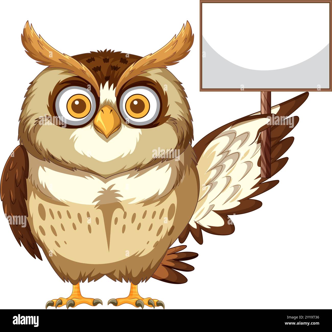 Illustration of an owl with a blank sign Stock Vector Image & Art - Alamy