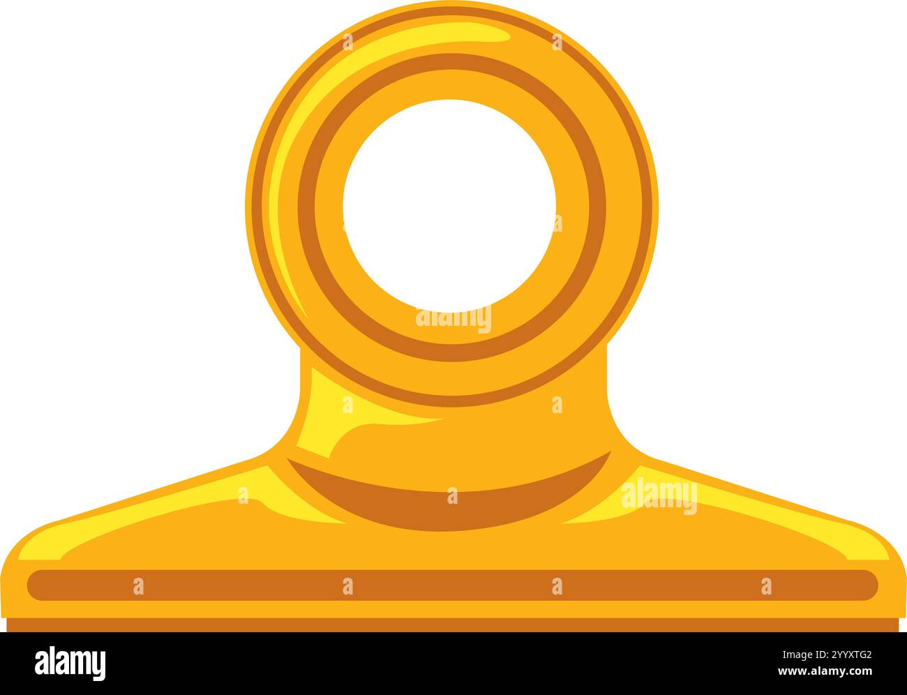 A shiny gold clip for organizing papers Stock Vector