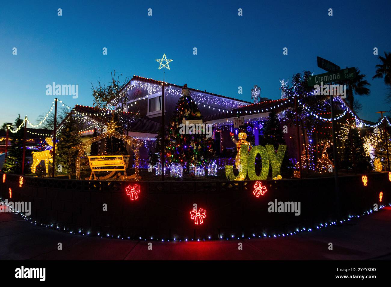 A holiday light up display on Friday Dec. 13th in Las Vegas. (AP Photo ...