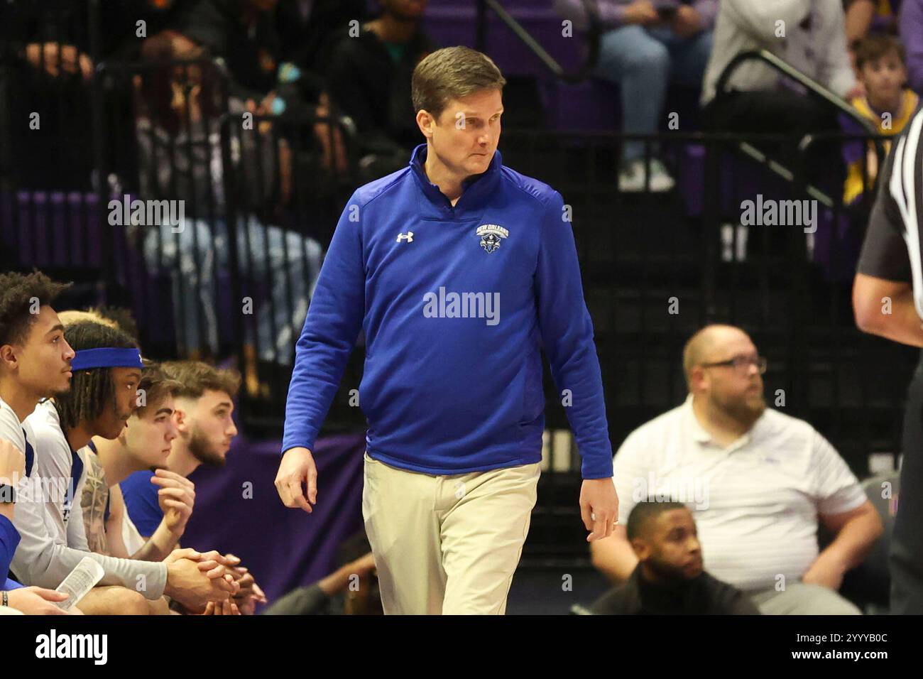 New Orleans Privateers head coach Stacy Hollowell watches his team