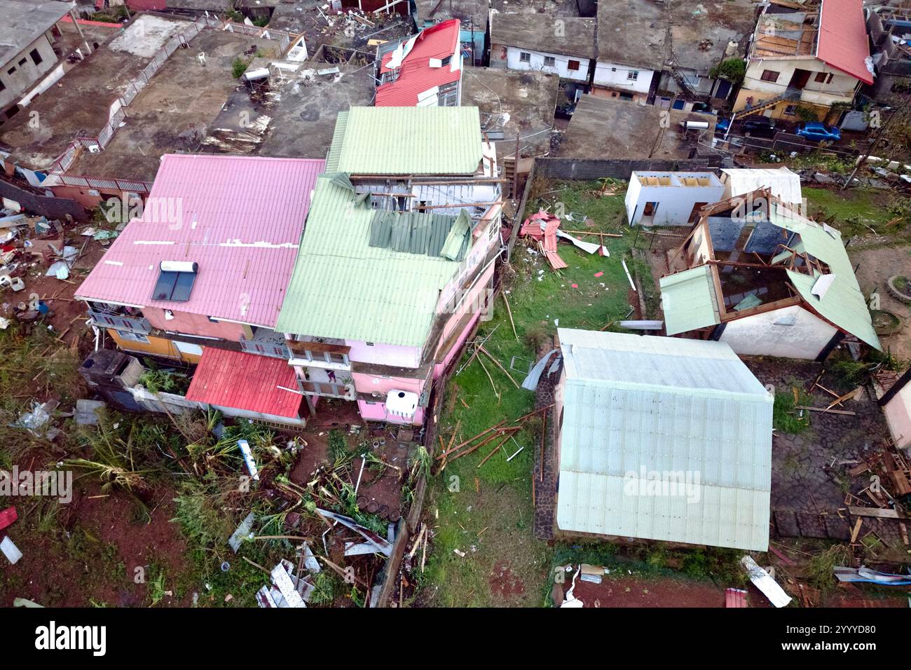 Cyclone Chido impact in Mayotte island indian ocean december 2024 Stock Photo
