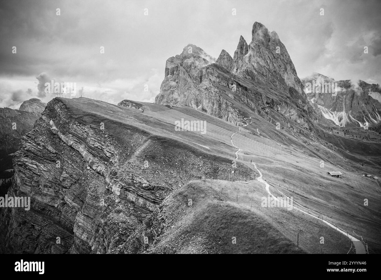 Val gardena dolomites Black and White Stock Photos & Images - Alamy
