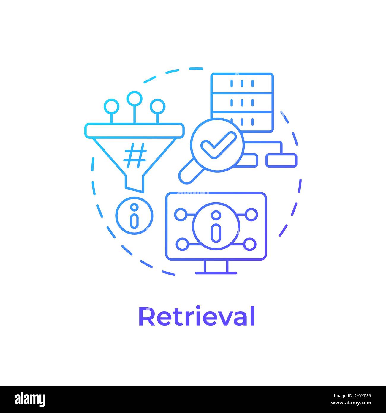 Retrieval blue gradient concept icon Stock Vector Image & Art - Alamy