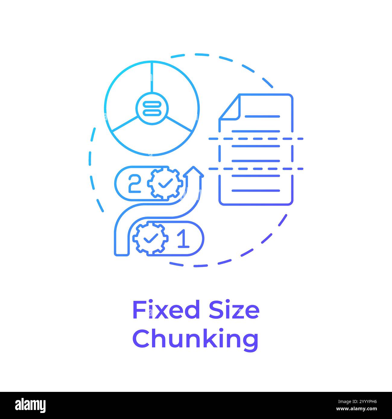 Fixed size chunking blue gradient concept icon Stock Vector
