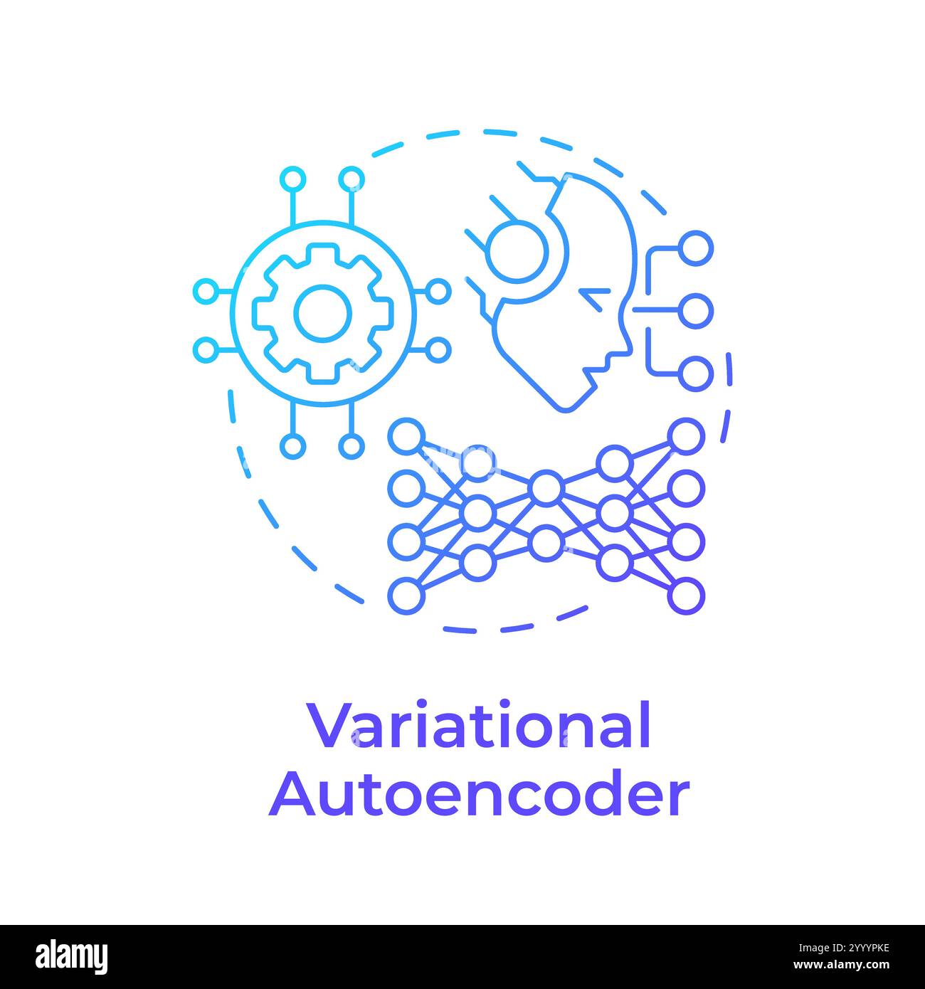 Variational autoencoder blue gradient concept icon Stock Vector Image ...