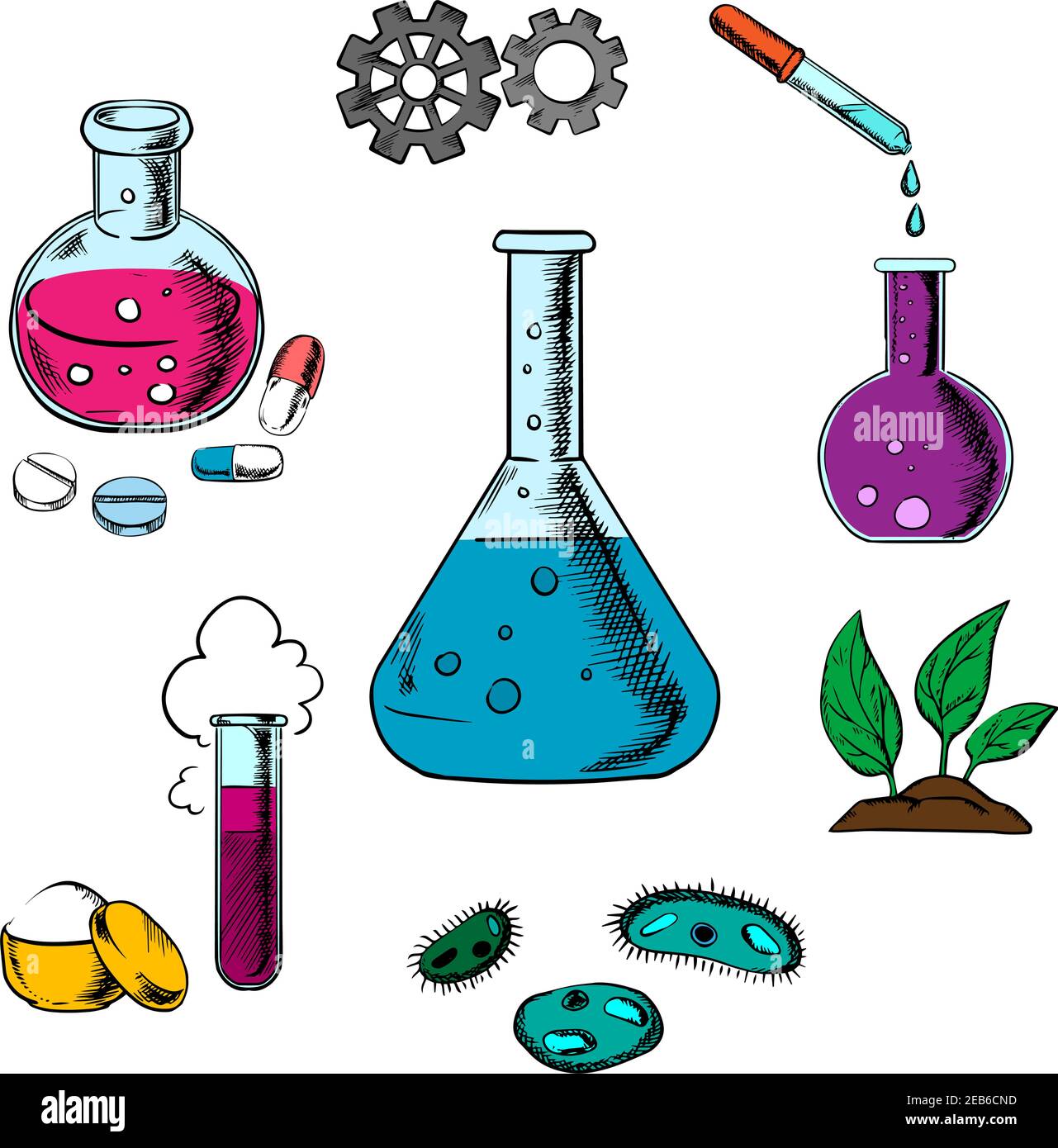 Картинки колб и пробирок по химии