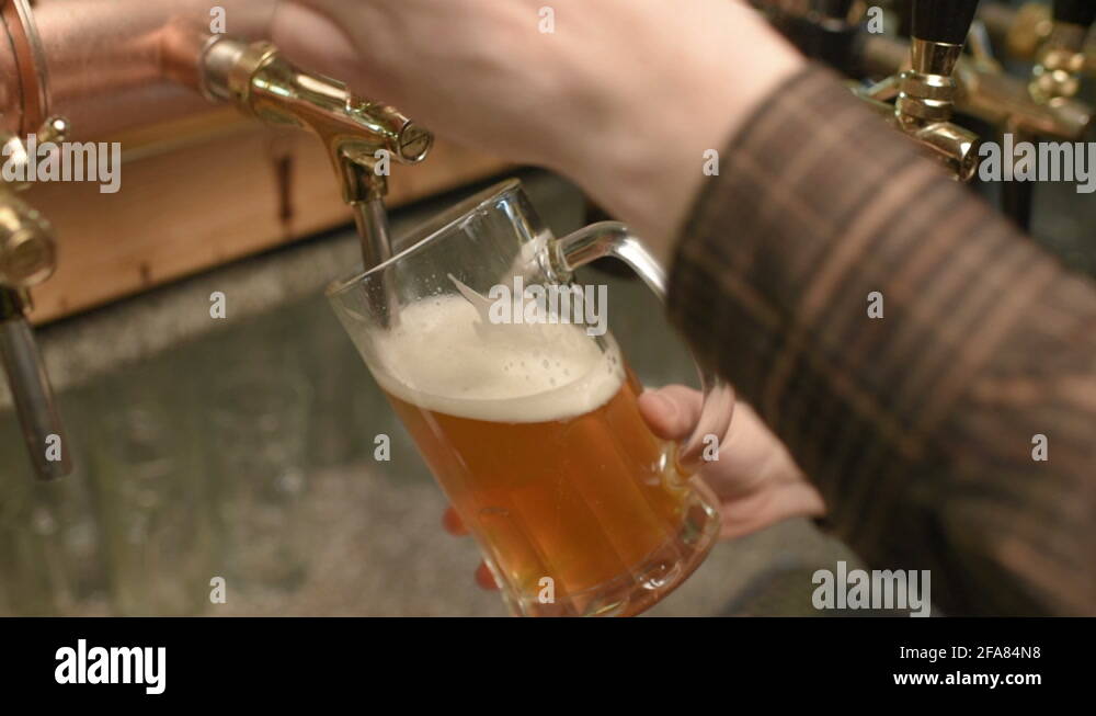 beer faucet closeup against a bar Stock Video Footage Alamy
