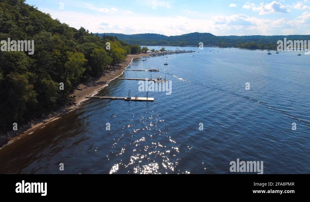 boats on the St Croix Afton Marina in Summer Stock Video Footage Alamy