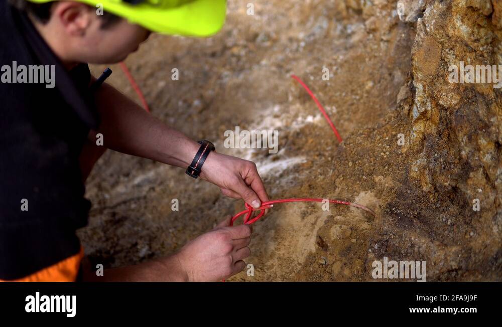 Cordex Explosive Rope Lines of holes Stock Videos & Footage - HD and 4K Video Clips - Alamy