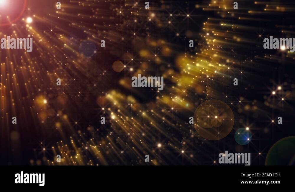4K Abstract motion background animation shining particles dust wave ...