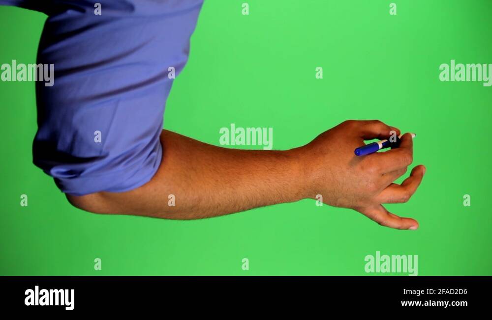 An arm in front of a green screen to be keyed and used at will. Rotate ...
