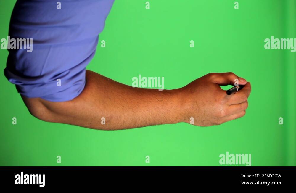 An arm in front of a green screen to be keyed and used at will. Rotate ...