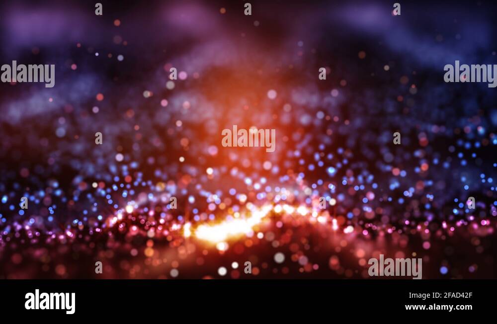 4K Abstract motion background animation shining particles dust wave ...