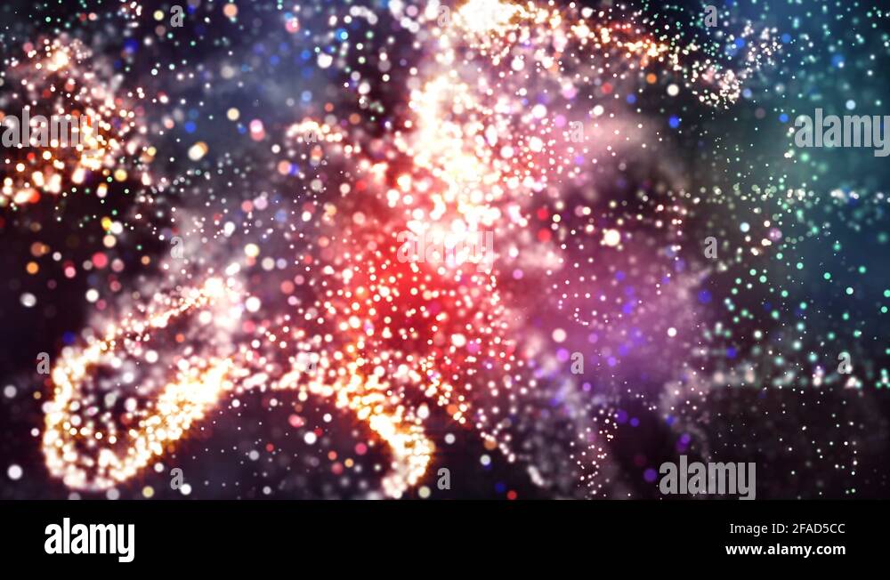 4K Abstract motion background animation shining particles dust wave ...