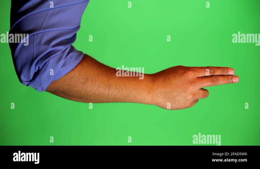 An arm in front of a green screen to be keyed and used at will. Rotate ...