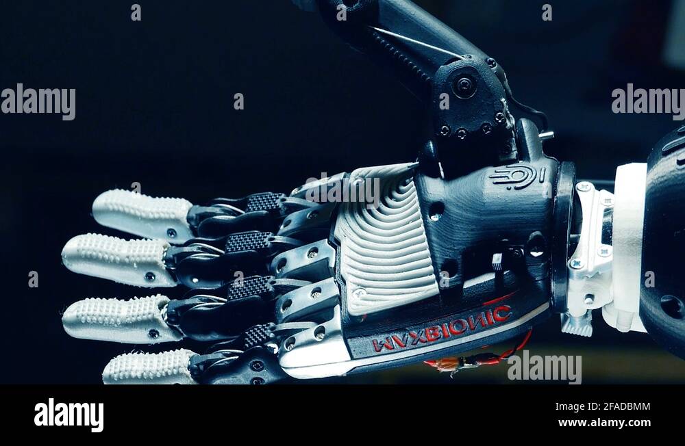 Robotic arm is making a gesture with its fingers Stock Video Footage