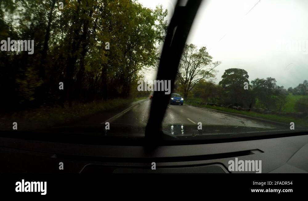 Weather rain dangerous driving conditions poor visibility vehicle Stock Videos & Footage HD