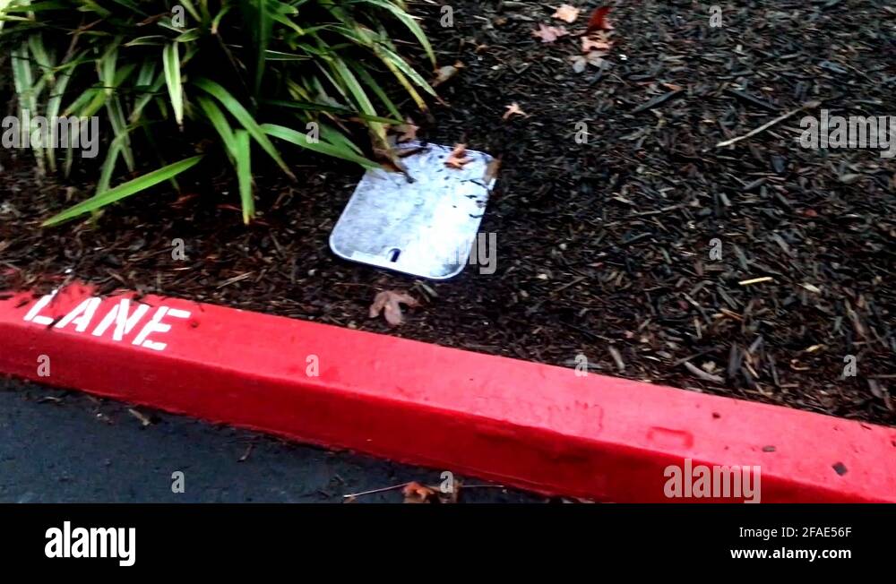 Curb for a fire lane Stock Video Footage Alamy