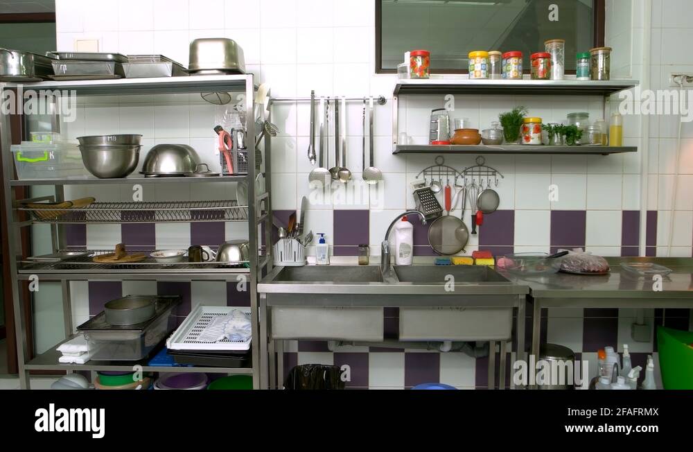 Dishwasher commercial kitchen equipment Stock Videos & Footage HD and