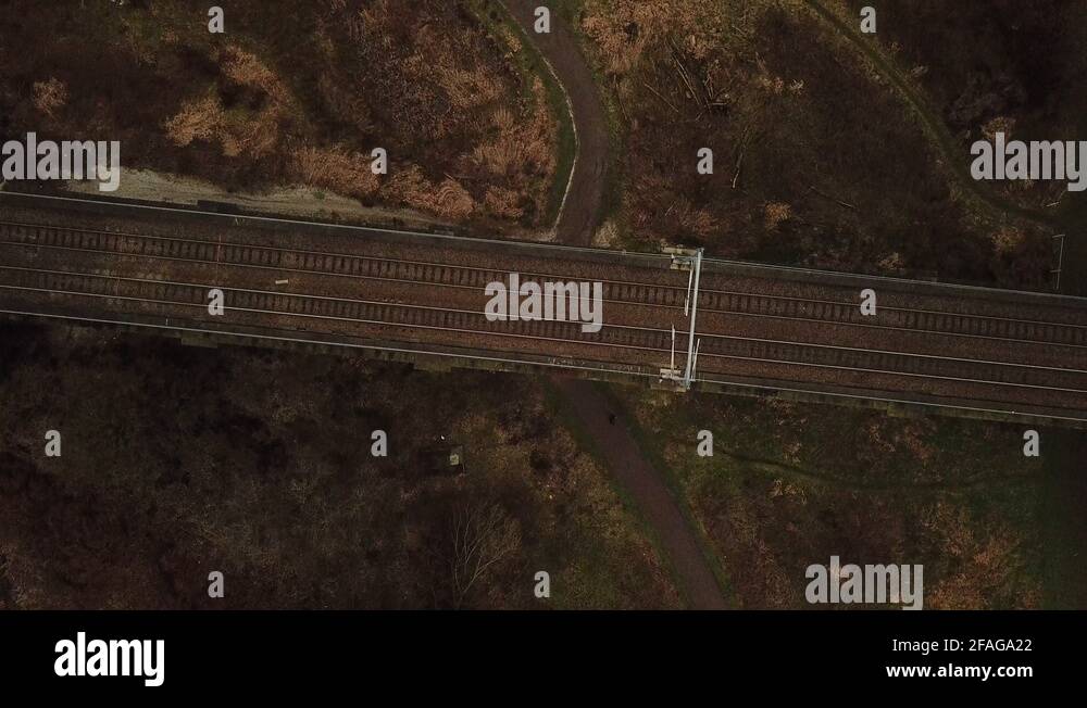 Rail track birds eye view Stock Videos & Footage HD and 4K Video