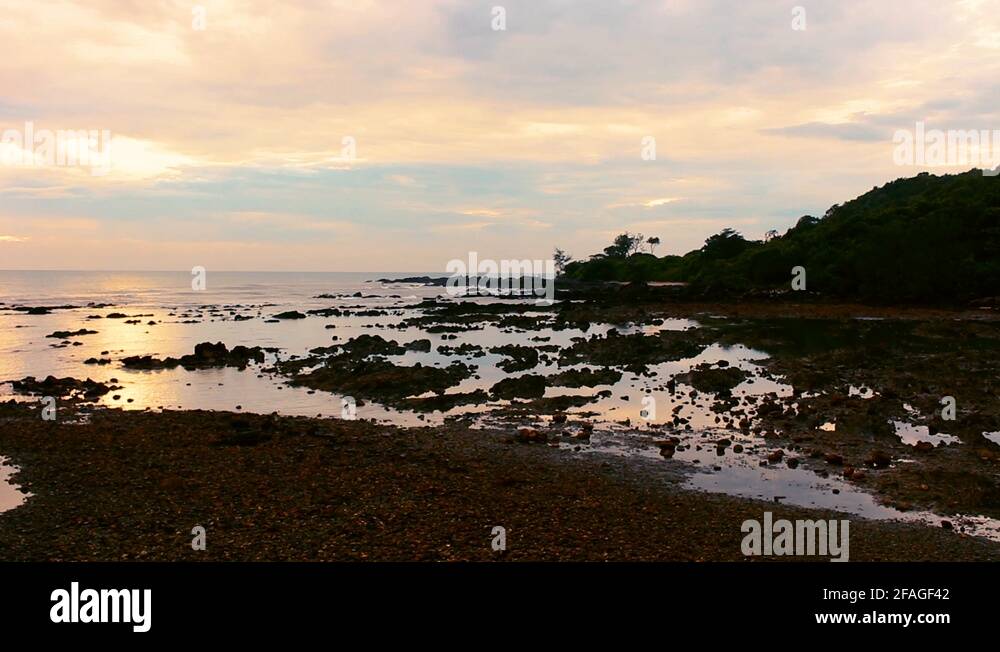 Morning Scene for Desaru Beach, Johor Bahru, Malaysia Stock Video