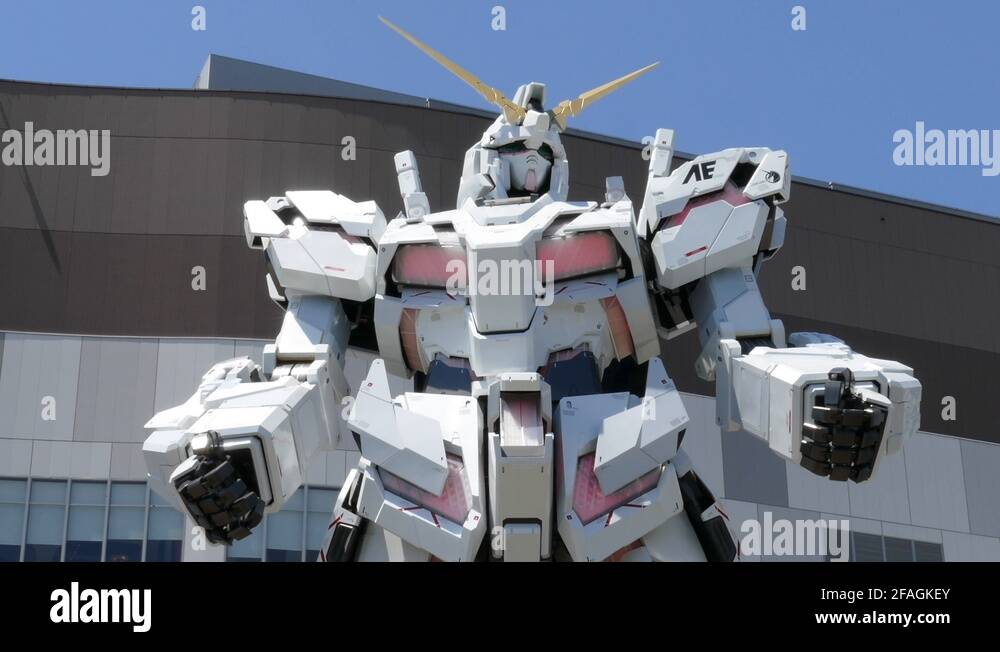 May 03, 2018, Tokyo, Japan A lifesized Unicorn Gundam statue on