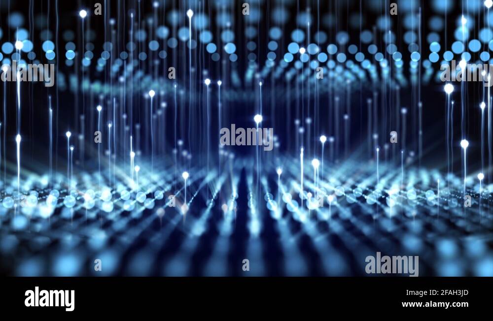 4K Abstract motion background animation shining particles grid row ...
