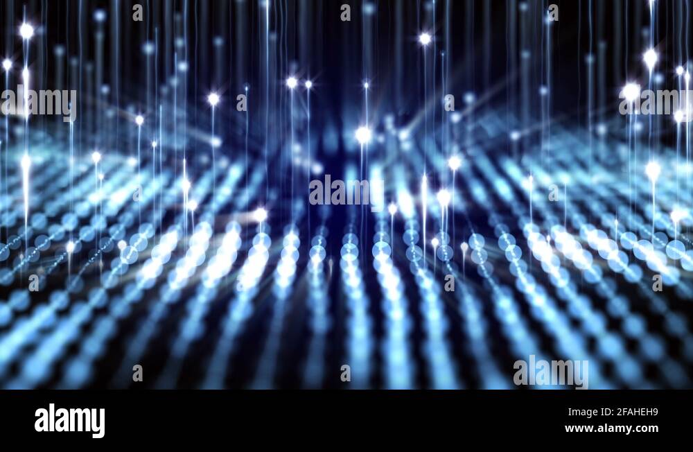 4K Abstract motion background animation shining particles grid row ...