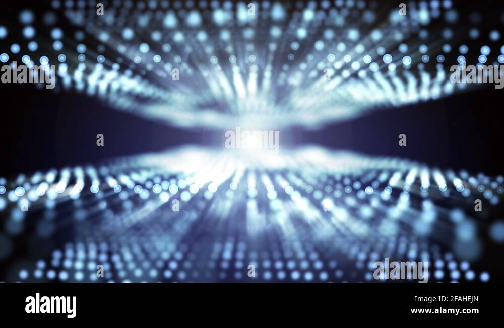 4K Abstract motion background animation shining particles grid row ...