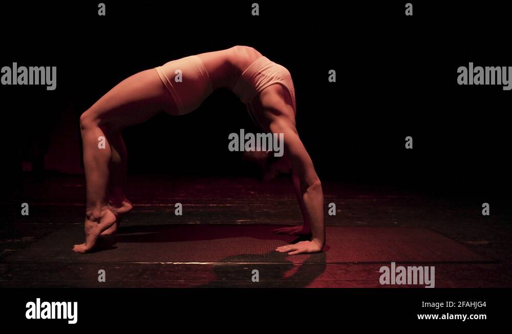 Female contortionist circus performer performing on stage Stock Video ...