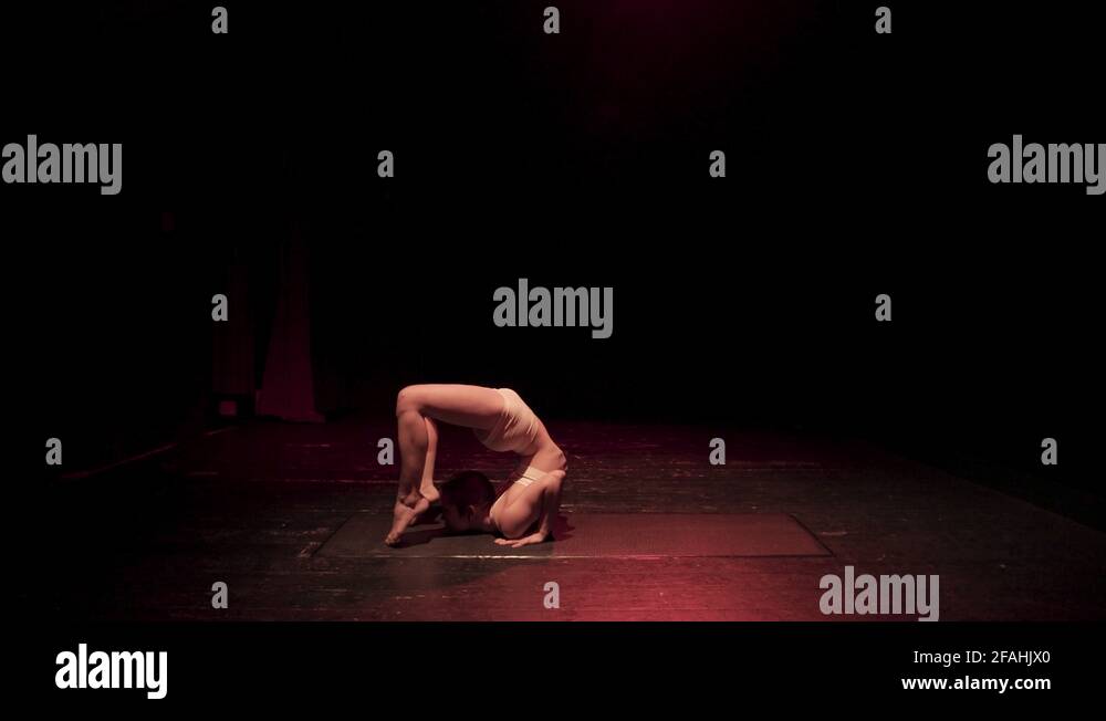 Female contortionist circus performer performing on stage Stock Video ...