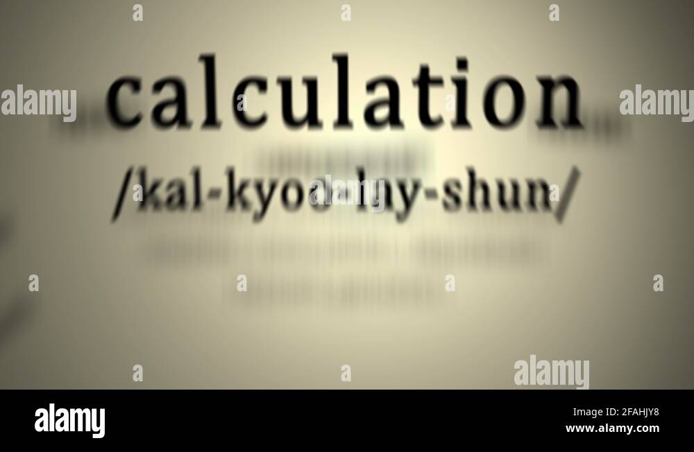 Definition Calculation Stock Video Footage Alamy