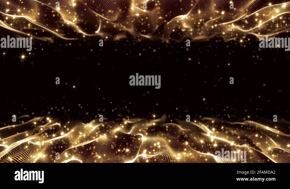 4K Abstract motion background animation shining particles dust wave ...