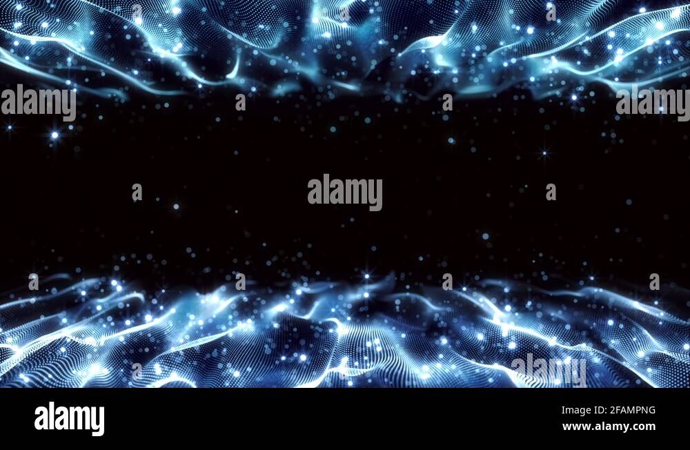 4K Abstract motion background animation shining particles dust wave ...