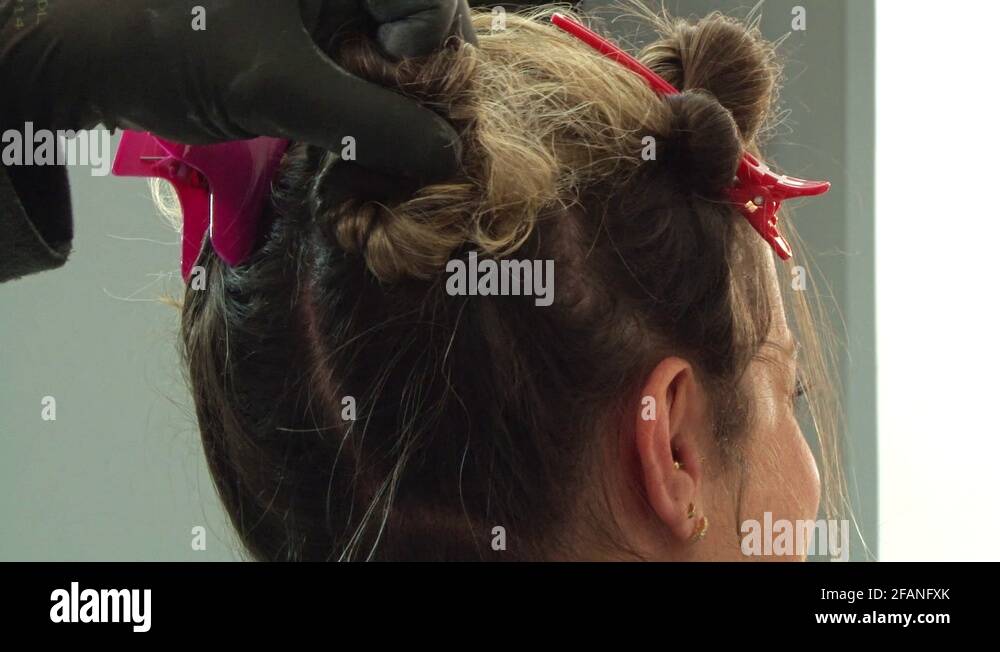 Woman dying hair blonde Stock Videos & Footage HD and 4K Video Clips