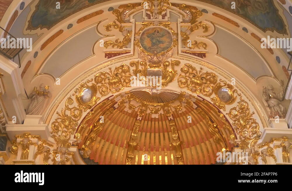 Inside the ancient church is icons, Saints statues, pictures and art ...