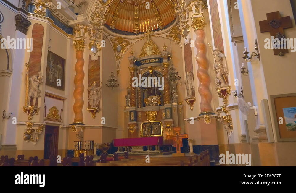 Inside the ancient church is icons, Saints statues, pictures and art ...