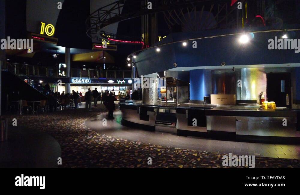 Inside Cineplex Kirkland Cinema Coliseum in Kirkland, Quebec Stock